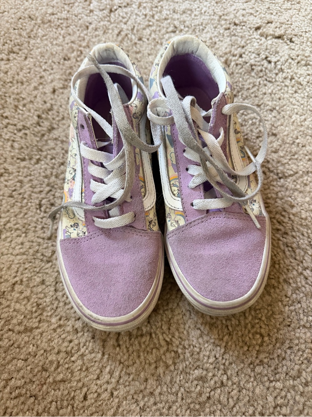 Vans Kids Lilac Suede Lace-Up Sneakers with Printed Sides